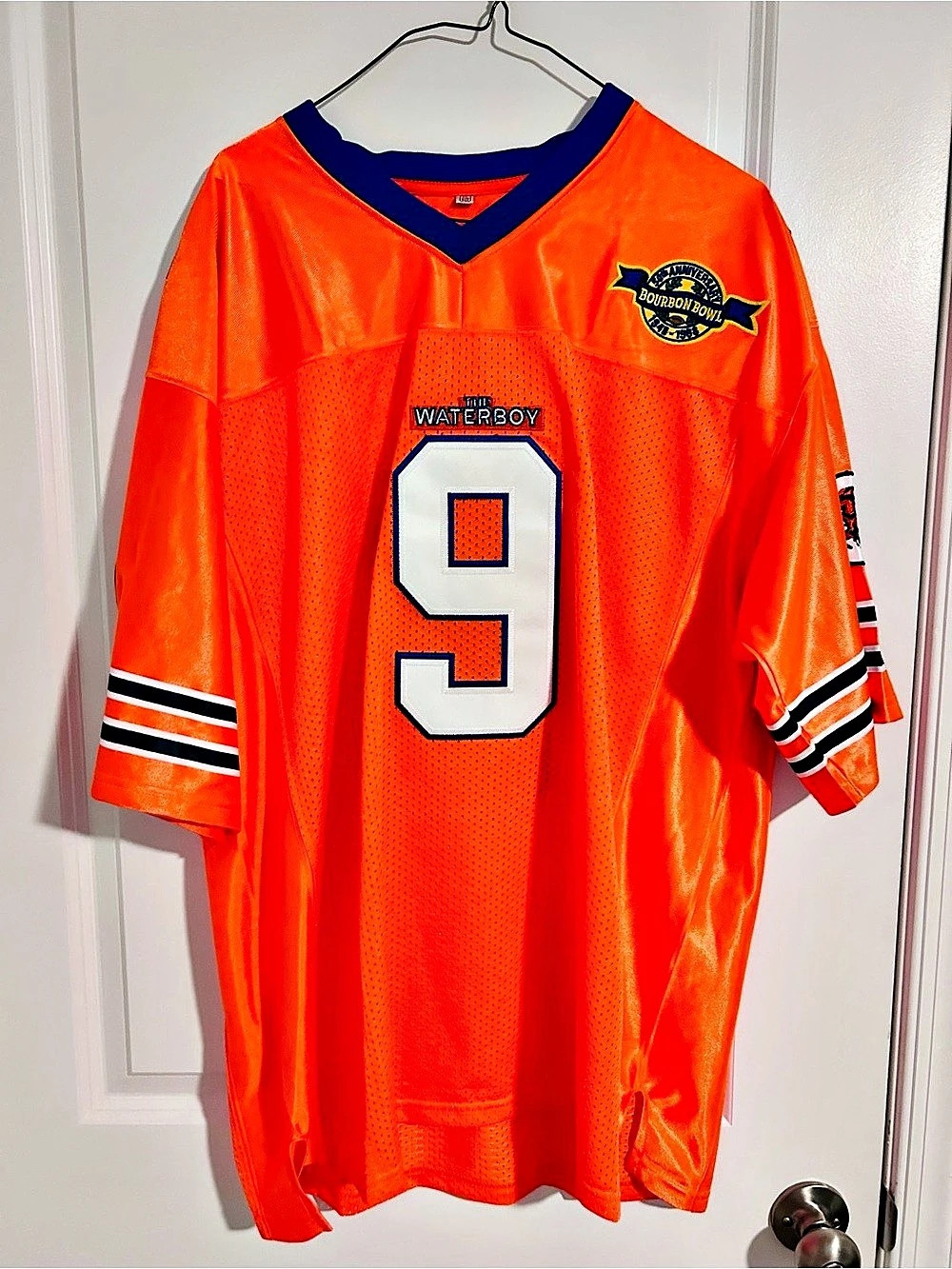 Bobby Boucher #9 The Waterboy Mud Dogs Bourbon Bowl Football Jersey Orange &